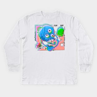 YBIF Disco Blueish Variant Kids Long Sleeve T-Shirt